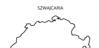 Švýcarsko mapa omalovánky k vytisknutí