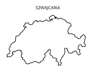 Sveitsin kartta värityskirja tulostettava