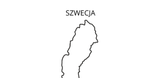 mapa Švédska na vyfarbenie k vytlačeniu