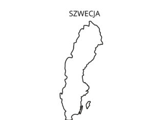 mapa Švédska na vyfarbenie k vytlačeniu