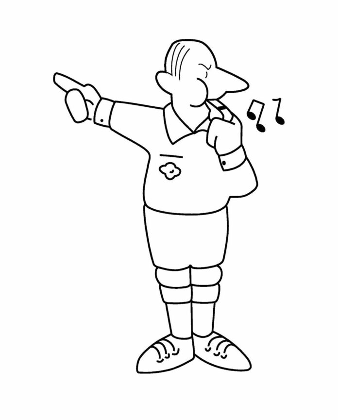 referee on the field printable coloring book