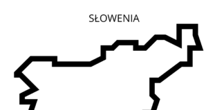 feuille de coloriage de la carte de la Slovénie pour l'impression