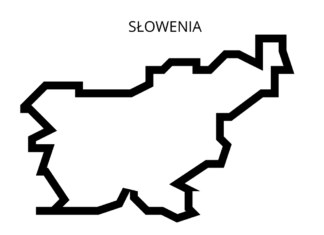 foglio da colorare mappa della Slovenia per la stampa