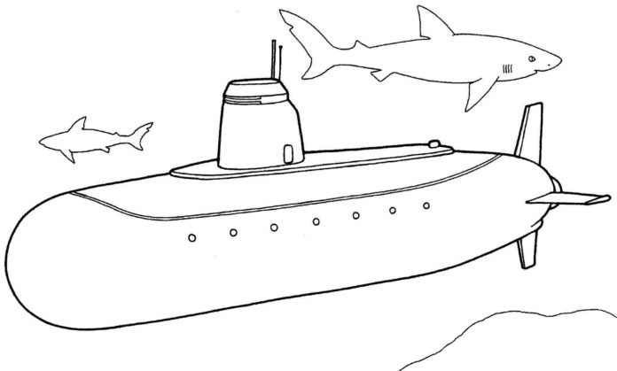 Tajomná ponorka na vyfarbenie k vytlačeniu