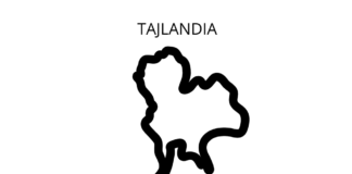 Mapa tajlandu na vyfarbenie k vytlačeniu