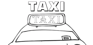 cab for kids coloring book to print