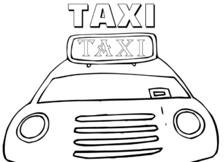 Taxi für Kinder Malbuch zum Ausdrucken