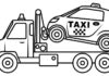 taxi on a trailer 塗り絵プリント