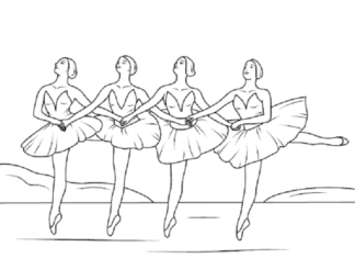 Tančící baletky obrázek k vytisknutí