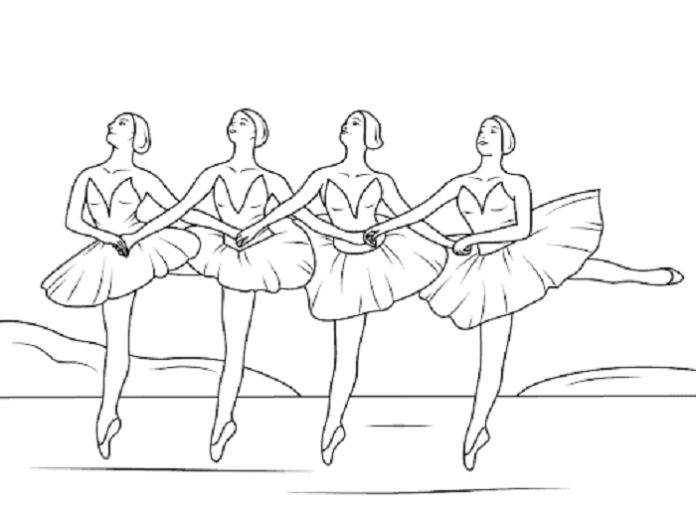Tančící baletky obrázek k vytisknutí