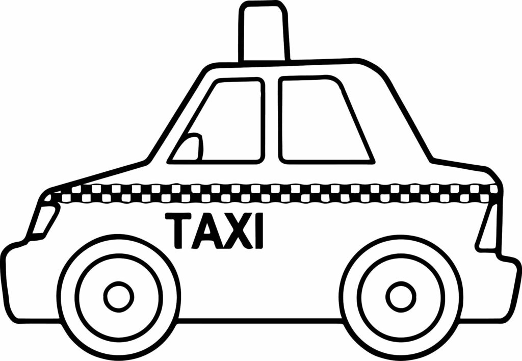 Download Kolorowanka Taxi dla dzieci do druku