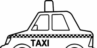 cab for kids coloring book to print