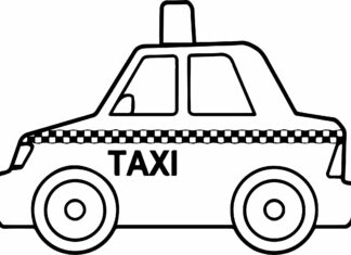 taxi gyerekeknek nyomtatható kifestőkönyv