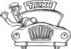 taksi ja taksinkuljettaja tulostettava värityskirja