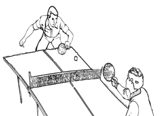 Tischtennis Zeichnung Malvorlage zum Drucken