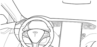 libro para colorear del interior del coche tesla para imprimir