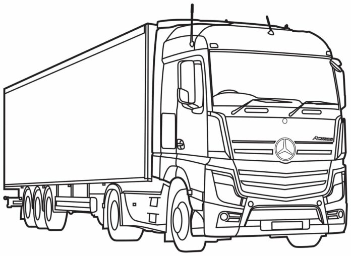 truck mercedes coloring book to print