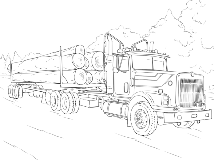 wood truck coloring book to print