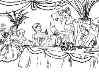 Svatební dort k vytisknutí obrázek