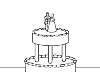 Bröllopstårta som kan skrivas ut bild