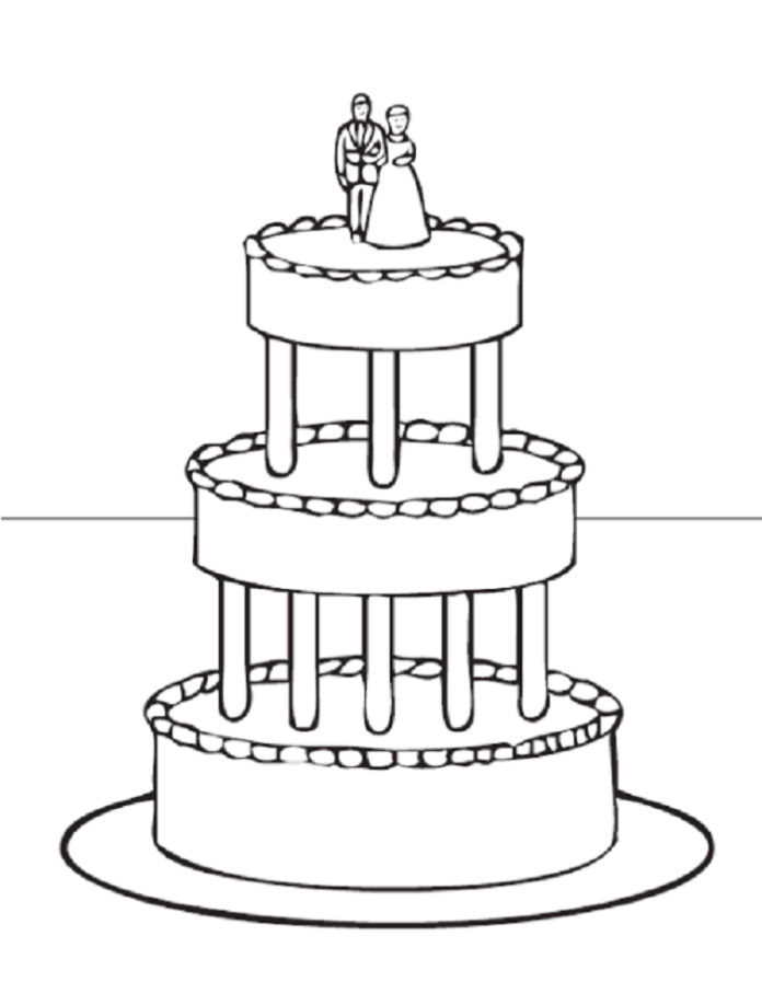 Image imprimable du gâteau de mariage