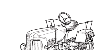 Traktor bez střechy - omalovánky k vytisknutí