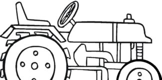 Traktor ohne Fahrerhaus Malbuch zum Ausdrucken