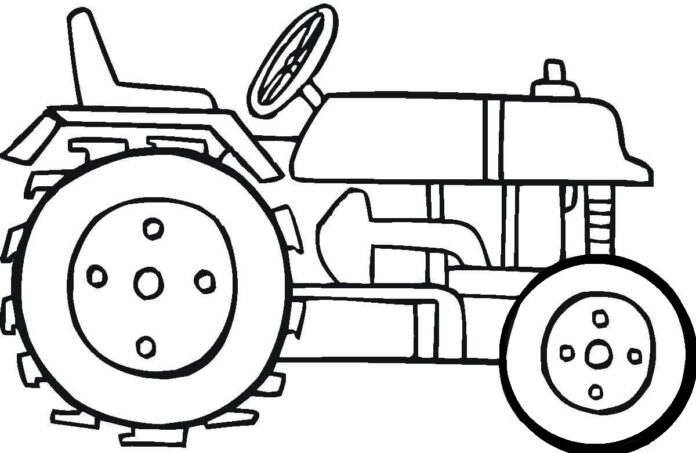 traktori ilman ohjaamoa värityskirja tulostettava