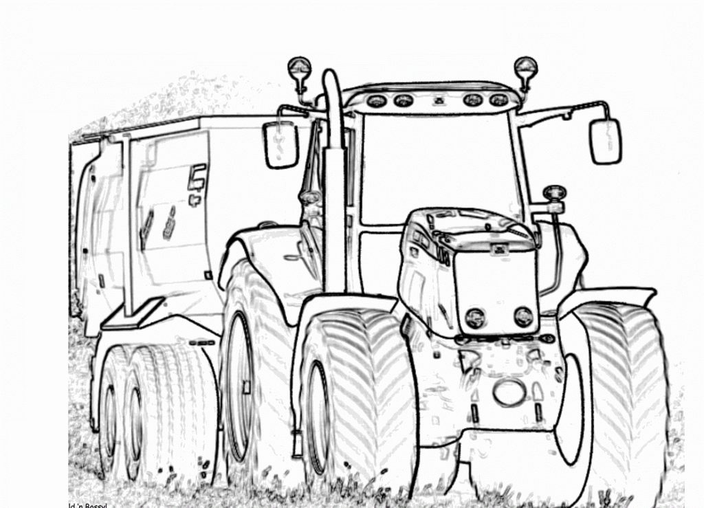 Kolorowanka Traktor Ferguson Z Przyczepą Do Druku