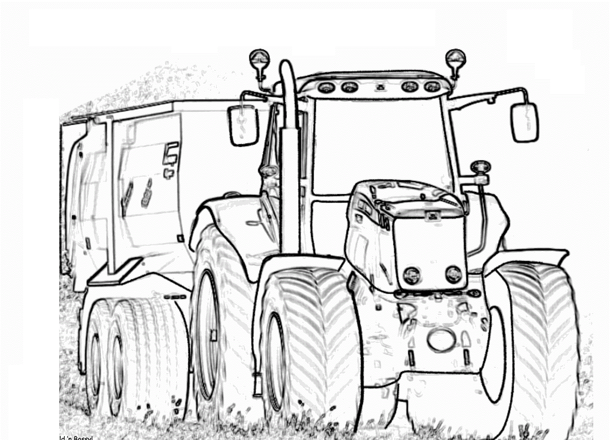 Раскраска трактор МТЗ 82 С прицепом