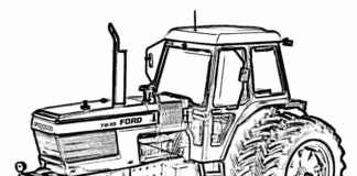 Ford traktor målarbok att skriva ut