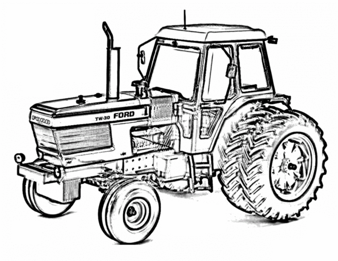 Ford traktor målarbok att skriva ut