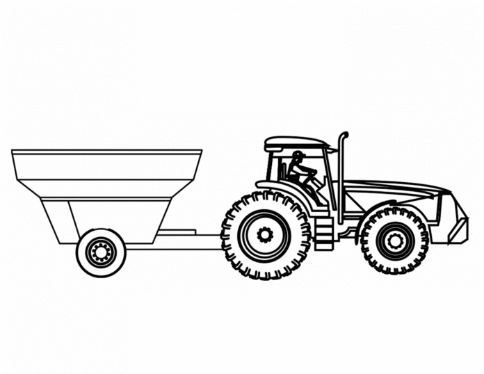 traktor og trailer malebog til udskrivning