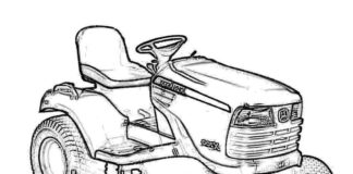 Tractor mower coloring book to print