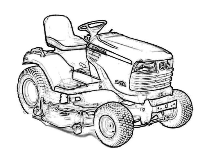 Tractor mower coloring book to print