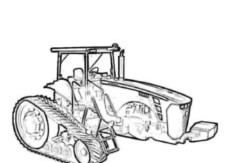 tracked tractor coloring book to print