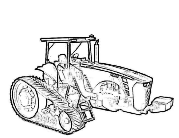 tracked tractor coloring book to print