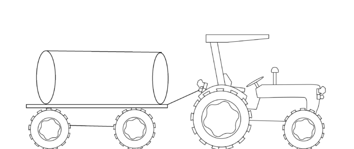 traktori tynnyrin kanssa värityskirja tulostettava