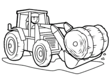 Traktor mit Ballen Malbuch zum Ausdrucken