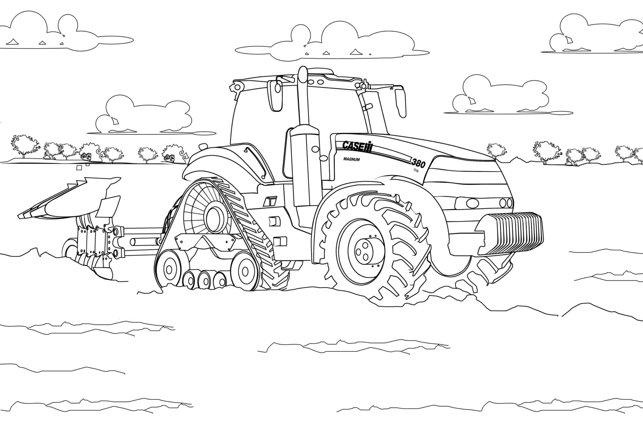 Раскраска трактор Case