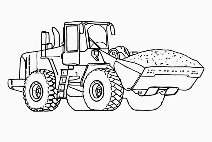 tractor with plow coloring book to print
