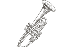 trumpet coloring book to print