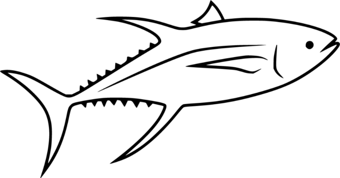 Thunfisch im Ozean Malbuch zum Ausdrucken
