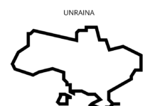 Ukraine map coloring book to print