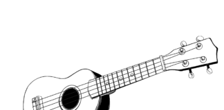ukulele instrument coloring book to print