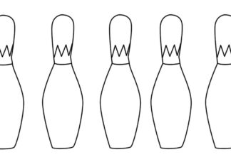 set bowling coloring book to print