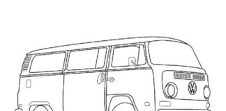 volsvagen bus cucumber coloring book to print