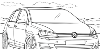 volsvagen Golf 3 Malbuch zum Ausdrucken