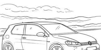 volsvagen golf GTI coloring book to print