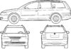 volsvagen passat station wagon färgbok att skriva ut